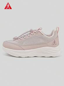 zulijian Foot Health Casual Comfortable Versatile Slip-On Contrast Color Flat Casual Walking Athletic Shoes, Lace-Up Soft Bottom Casual Shoes, Low-Top Outdoor Flat Shoes, Round Toe Low Heel Non-Slip Solid Color Elegant Soft Bottom Hiking Shoes, Ladies Low-Top Leather Athletic Skate Shoes - Pink - View 1