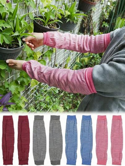 1 Pair Unisex Elastic Sleeve Covers, Suitable For All Seasons, Breathable And Comfortable, Ideal For Outdoor Work And Labor Protection. Made Of Stretchy Knitted Fabric, Perfect For Work And Household Chores. Protective Workwear Design, High-Elasticity Fabric, Reinforced Stitching, Protective Workwear, Machinery Equipment, Industrial Workers.