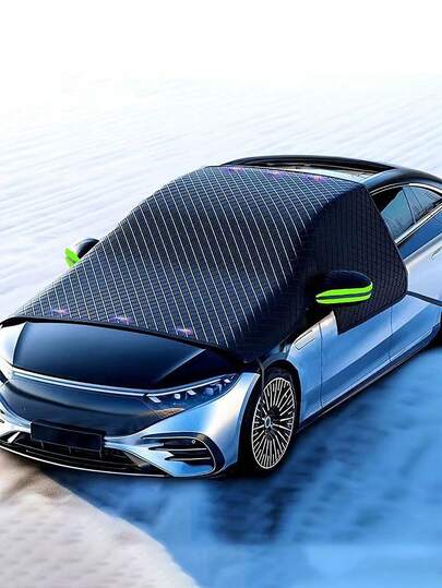 Oxfordtyg vindruteskydd, snötåligt, solljust, lämplig för alla årstider, vindtätt, magnetiskt vindruteskydd - hållbart oxfordtygmaterial, enkel att installera, frostskyddande, UV-skyddande, sidoruteskydd, höghållfast magnetiskt spänne, vintertillbehör till bilen, vinteröverdrag för bilen