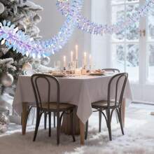 CZ 6ft Long Iridescent Hanging Garland Reusable Roll Shiny Foil Metallic Banner Iridescent Garland Decoration For Christmas Frozen Party Weddings Birthdays 1439 - 彩虹色的 - 查看 5