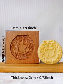 Cippes 1 Stück Holz-Keksform für Weihnachten, mit geschnitzten, geprägten 3D-Rentier-, Weihnachtsbaum- und Weihnachtsmann-Mustern, Küchenbackwerkzeuge, Fondant-Kuchen-Keks-Dekoration, DIY Keksausstecher-Formen - Aprikosenfarben - Übersicht 23