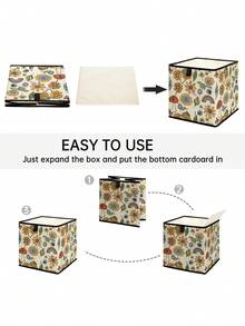 1pc Cartoon Flower Pattern Open Storage Box, Stackable Storage Container, Drawer Style Durable Multipurpose Design, Space-Saving For Home, Dorm, Household Organization, Under Bed Storage - Multicolor - View 8