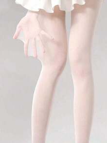 1 Pair Of Women's Ultra-Thin White Mask Stockings, Transparent White Tight Pants, Lightweight Ballet Style Pantyhose Suitable For Summer And Autumn, Essential For Outings And Photos, Comfortable And Breathable, Lightweight And Soft, Fine Workmanship, Simple And Elegant, Gift For Best Friends, Friends, Partners, Suitable For Proms, Gatherings, Socials, Birthday Gifts, Christmas Gifts, Valentine's Day Gifts, Halloween Gifts, New Year Gifts, Family Gifts - 白色 - 查看 3