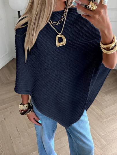 Pull asymétrique à épaules dénudées pour femmes, convient pour le port quotidien, les déplacements et les courses, automne/hiver