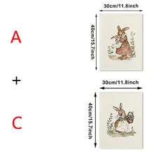 1 件可选框架帆布墙面艺术海报，可爱兔子妈妈和宝宝印刷海报，复古卡通动物艺术风格，适合育儿室、卧室、理想的墙壁家居装饰艺术海报复活节礼物