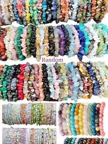 1 pieza Pulsera ajustable de cuentas de piedra natural, adecuada para hombres y mujeres, excelente para uso diario y como regalo