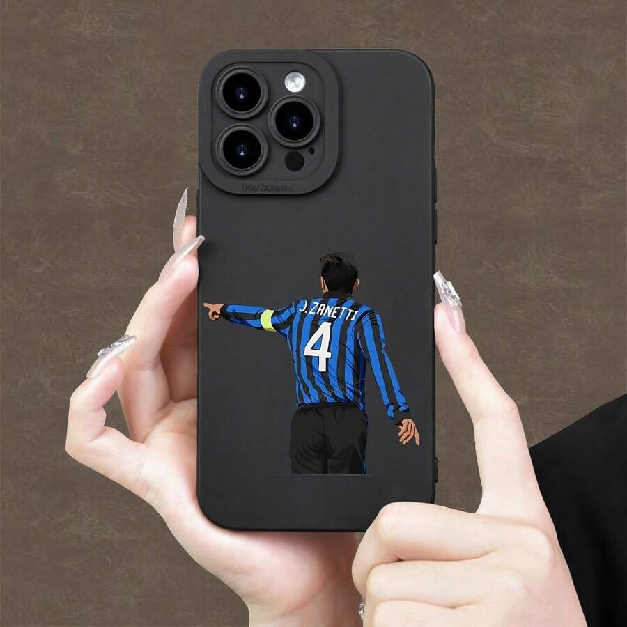 Funda de teléfono con patrón de jugador de fútbol Javier Zanetti, patrones creativos de caliente, nueva funda de teléfono móvil con ojo de ángel, divertida, simple y de moda para hombres y mujeres, adecuada para fundas de teléfono móvil 11/12/13/14/15/16/16E/16PRO/16 - Mezcla de colores - Ver 1