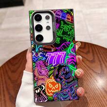 Serie de patrones de estilo neón 1, adecuada para 25ULTRA, S24PLUS, S23FE, S21PRO, S22, S20+, A03S, A05S, A14, A31, A53, A34, A10, A04E, M04, A33, A35, A55, A72, A71, A70, A22, A16, A06, A20S, A54, funda especial para teléfono, anti-suciedad, a la moda, moderna, colorida, plateada IMD - Colores mixtos - Ver 8