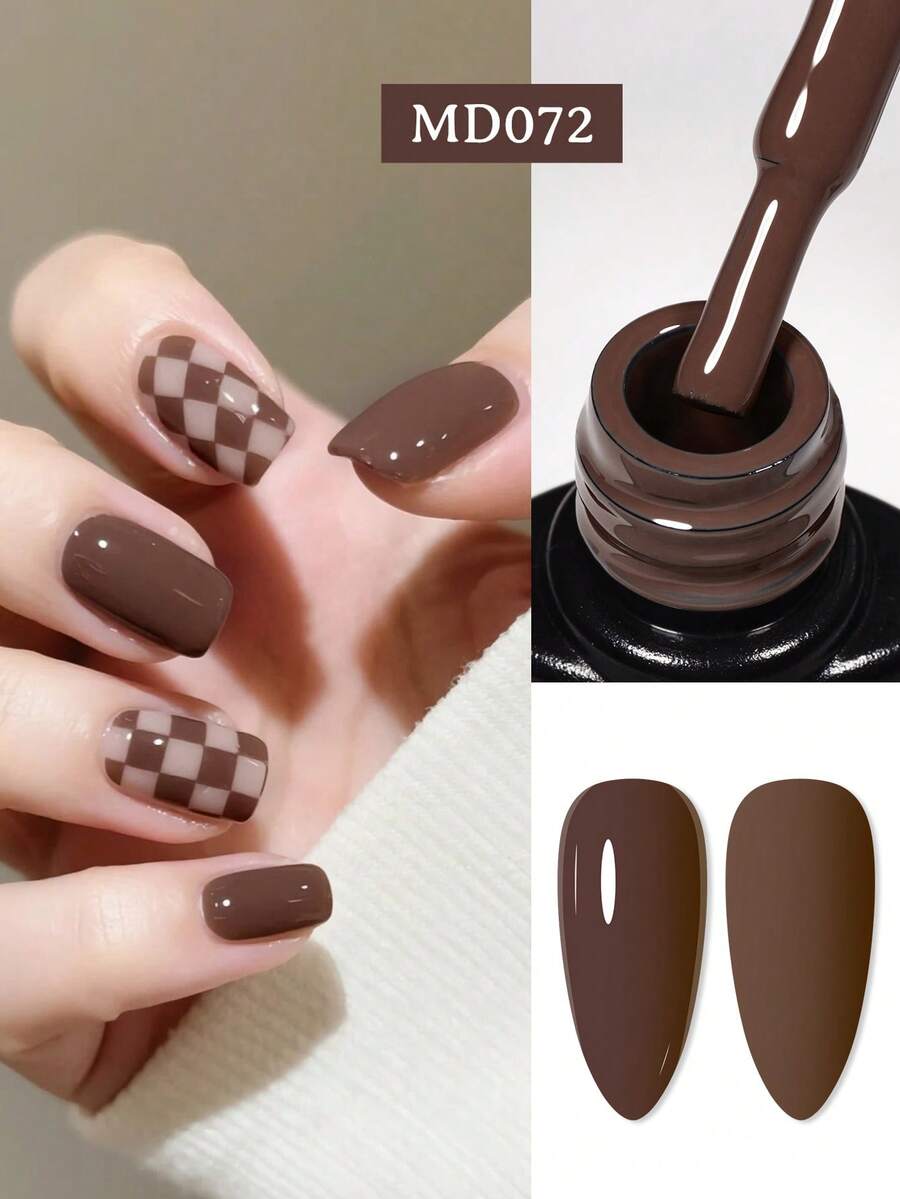 MSRUIOO 8 ml żelowy lakier do paznokci w kolorze brązu kawowego, długotrwały, bezołowiowy, półtrwały lakier żelowy UV do paznokci na jesień i zimę, żel do manicure, akcesoria do zdobienia paznokci DIY do salonu i domu