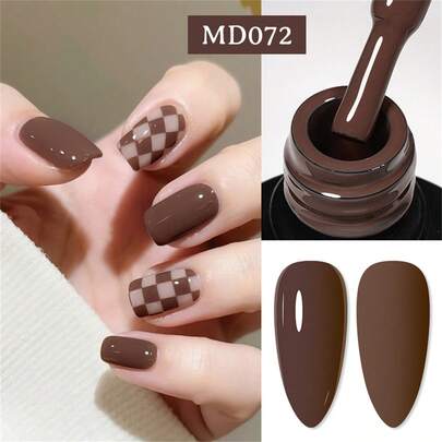 MSRUIOO 8毫升咖啡棕色凝胶指甲油，持久耐用，不含铅，半永久性可卸UV凝胶指甲油，适合秋冬季美甲，美甲彩绘凝胶指甲油，美甲沙龙及居家DIY美甲用品