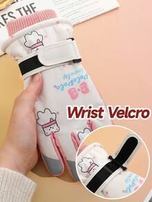 Youth Gloves, Suitable For Girls Aged 4-13, Winter Fleece Thick Warm Gloves, Suitable For Outdoor Snow Travel, 1 Pair