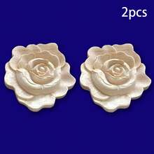 2 pezzi Applique decorative in legno intagliato stile europeo non dipinte, motivo in rilievo elegante europeo, adatte per la decorazione della casa - porte, finestre, armadi, ingressi, letti, pareti d'accento, decorazione fai-da-te, 45 x 10 cm