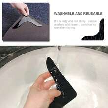 Conjunto de 8 adesivos antiderrapantes reutilizáveis para carpetes, pisos de madeira, pisos cerâmicos e capachos. Mantém o carpete firme no lugar e garante que os cantos fiquem planos.