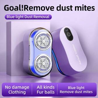 Quitapelusas recargable de doble cabezal con cepillo de limpieza, desfusor de tela eficiente para muebles y alfombras, afeitadora de tela eléctrica recargable por USB para suéteres, mantas y almohadillas suaves