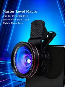 2-In-1 Clip-On Phone Camera Lens Kit, 0.45X Wide Angle Lens (140°) + 12.5X Macro Lens, Suitable For Most Smartphones; Lens Kit With Macro And Wide Angle Lenses For Android Phones