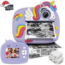 儿童即时打印相机套装,儿童即时打印相机,儿童即时相机,相机套装,适合3-12岁男孩女孩作为圣诞节、生日和新年礼物,相机玩具 - AX3290大小眼 - 查看 4