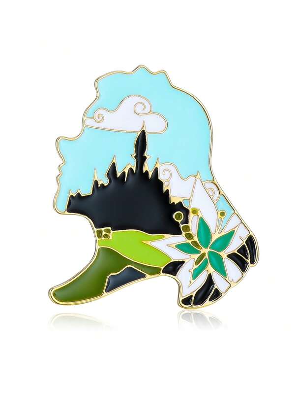 Cartoon Game Series Enamel Brooch Fashion Cute Princess Castle Grassland Flower Lapel Pin Badge Cosplay Jewelry