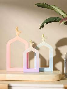 DIY Star & Moon Castle Silicone Mold, Handmade Epoxy Resin Plaster Mold, Hollow Middle Eastern Style Threshold Incense Candle Silicone Mold, Suitable For Middle Eastern Festival Party Decoration - Multicolor - View 4
