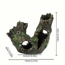 1pc Aquarium Resin Crafts Crystal Shrimp Evacuation House Breeding House Tree Roots Sinking Wood Playhouse Hollow Tree Suitable For Fish Tank Decoration Aquarium Decorations - Multicolor - View 7