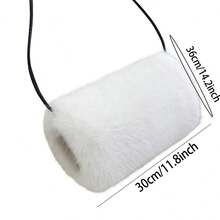 Faux Fur Hand Warmer Muff Portable Warm Plush Hand Cushion With Strap For Winter Outdoor Activity - White - View 7
