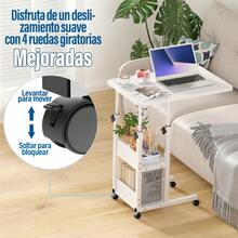 Mesas De Reunión Mesas Cuidadaos Altura Ajustable Con Ruedas Mesa Para Laptop Con Ruedas Y De Altura Ajustable 60cm Mesa De Centro Mesas Cuidadaos Altura Ajustable Con Ruedas Mesas Para Jardín Mesa Lateral Altura Ajustable Con Ruedas - Blanco - Ver 5