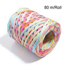 200 米/卷 4 厘米彩色拉菲草纸编织绳，适用于 DIY 工艺品、礼品包装、草帽编织和花束装饰、派对节日装饰配件、手工制作和礼品，适合周年纪念、圣诞节、复活节、生日、新年、情人节、毕业派对、各种庆祝礼物