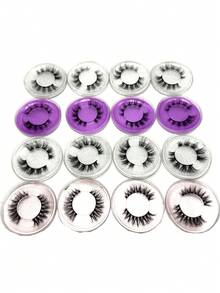 Wholesale False Eyelashes ,Luxury 3 Mixed Styles 16 Pairs Fluffy&Thick 3D False Eyelashes With Glitter Paper Box,Set Strip 3D Mink Lashes Fluffy Soft Faux Cils Eyelash Extension Makeup Tools,3D Cat Eye Eyelashes Natural Looking Soft,Volume Eyelashes Fake Eyelashes,Protable,Europe And America Style Thick,Cartoon Eyelashes Look Makeup Manga Lashes,Wispy Natural Fluffy Volume Eye Lashes,As A Christmas Gift, Holiday Gift - 黑色 - 查看 4