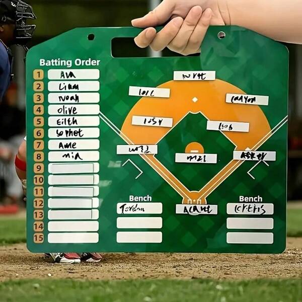1 Stück Magnetisches Baseball Aufstellungsbrett, geeignet für Trainer, doppelseitige Softball Dugout Tafel mit starken Clips und Trockenabwischstiften, tragbarer Ersatz-Organizer für Scoring, Teamranking und Coaching Baseball Pläne, aus Kunststoffmaterial, geeignet für Spielstrategie und Training, Teamaufstellung Planer, leicht lesbare Oberfläche, hochwertiges Material, für Amateursport, Coaching Strategietafel, Baseball Zubehör, perfekte Coaching Taktiktafel