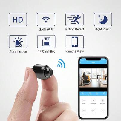 1080P Mini WiFi Security Camera With Night Vision, Motion Detection, Wide Angle Lens For Home Surveillance