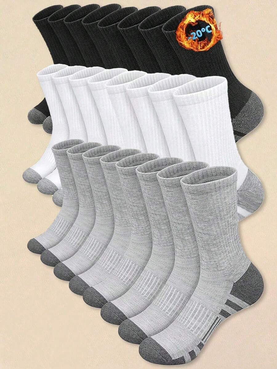 1 par de calcetines térmicos, calcetines de lana merina premium, calcetines de invierno cálidos, calcetines para caminar al aire libre para hombres y mujeres, calcetines gruesos y cálidos para trabajo, caminar, senderismo, correr, esquiar y deportes al aire libre, estilo (color) envío aleatorio - Negro - Ver 1