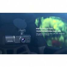 Cámara de tablero dual 1080P delantera y trasera para automóvil, bloqueo de accidentes de taxi y monitor de estacionamiento, 2 opciones de montaje, tarjeta SD de 64 GB - Negro estándar (dual 1080P) - Ver 6