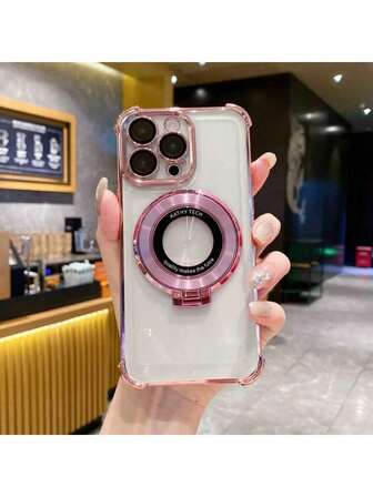 Compatible con iPhone 16/15 Pro Max, este estuche protector con estilo de soporte presenta un diseño transparente con baño electrolítico lujoso y protección para la lente. También es compatible con iPhone 6/7/8/X/XS/XR/11/12/13/14/15/16/16e, Galaxy S22/23/24/25/S24 FE/S25 EDGE, A04/05/06/A14/A15/A16/A24/A25/A34, Note 9/10/11/12/13, 9/10/12/13C/14C, OPPO, MOTO, Honor X, HW, Reno, Realme C53/C55/C61/C63/C65/C75 y talla grande.