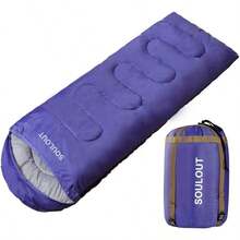 Sleeping BagsSaco de dormir 3-4 estaciones para clima frío cálido ligero portátil impermeable saco de dormir con saco de compresión para adultos y niños interior y exterior: camping mochilero senderismoSleeping Bags - Prpura - Ver 1