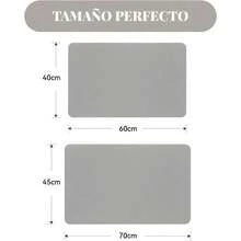 Tapete De Secado De Platos Para Encimera De Cocina, Esterilla Secaplatos Superabsorbente Que Oculta Las Manchas, Adecuado Para Encimeras De Cocina, Mquinas De Caf. Gris, 45x70 - Gris + 45x70 - Ver 3