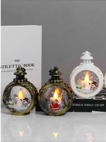 Lámpara de mesa con vela LED de Navidad vintage con adorno de muñeco de nieve, Papá Noel, decoración navideña para el hogar, luces decorativas navideñas, decoración del árbol de Navidad, regalo, decoración de Acción de Gracias, boda, hogar, otoño, cumpleaños, fiesta, interior, exterior, jardín, festividad, Halloween, decoración de pared, adornos de Halloween