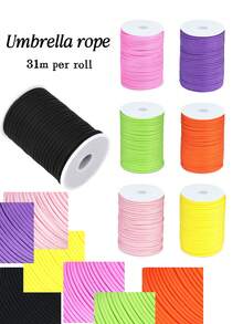 1根31米/4毫米多功能伞绳，适用于DIY编织、手链制作、晾衣绳、户外捆绑和包装。 - 彩色 - 查看 1