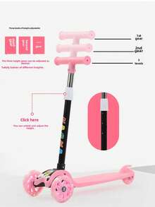 Patín Del Diablo Con Luz En Las llantas, Scooter Plegable Para Niños Con 3 Ruedas, Con Luz y Freno Trasero, Patinete Plegable Para Niños, Patines Para Niñas y Niños, Juguetes Para Niños y Niñas, Juguetes Para Dia del Niño - Multicolor - Ver 6