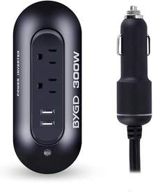 BYGD-300W Inversor Portátil para Coche, Conversor de Corriente de 12V a 110V con 2 Puertos Hembra y 2 Puertos USB para Exteriores, Camping, Aventura - 1 - Ver 1