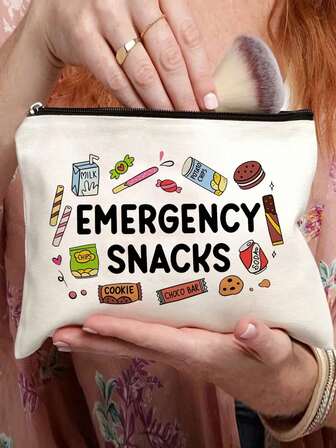 Fun Travel Makeup Bag, Snack Bag, Women's Gift Makeup Bag, Weekend Travel Makeup Bag, Food Zipper Makeup Bag, Food Safety Bag, Snack Enthusiast Gift, Emergency Snacks Storage Bag, Multi-Functional Storage Bag Make Up Bag Makeup Pouch Cosmetic Bag Toiletry Bag Wash Bag Travel Essential Cruise Essentials Vacation Essentials For Men Women
