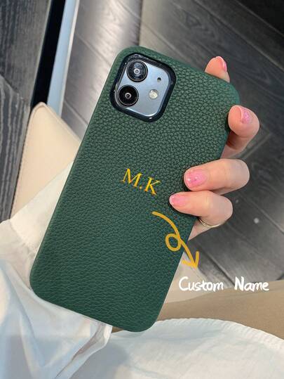 Capa de Couro Personalizada com Padrão de Lichia Compatível com iPhone 17 16 15 14 Pro Max 13 12 11 Plus, Capa Rígida, Presente Ideal para Dia dos Namorados, Aniversário, Feriado, Homens e Mulheres, Presente Personalizado, Etsy/Produto Personalizado, Presente Personalizado para Ela/Ele, Aniversário, Casamento, Presente Personalizado para Pai/Mãe (Couro PU, Impressão a Frio), Material Escolar