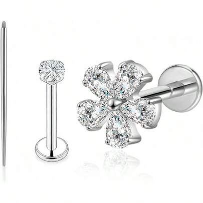 G23 Gold/Silver Earrings/Cartilage Earring Stud Sensitive Ears Nickel Women/Men Lightweight Waterproof Posts Dainty Multi-Shape Flat Back Stud Earring |   Helix Cartilage Jewelry New Piercings Gym Swimming/Sleep/Back To School