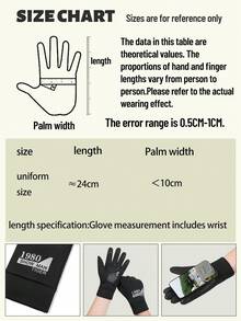 1 par de guantes térmicos forrados para hombres, a prueba de viento y cálidos para uso en exteriores e interior durante el invierno, con capacidad táctil para pantallas, de unicolor y de dedo completo - Negro - Ver 7