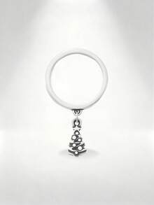 1 pieza Anillo de árbol de Navidad plateado STYLEVER, un elegante regalo navideño para mujeres, perfecto para regalos de Navidad y Halloween