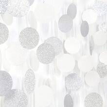 Glitter Silver White Party-Drations Streamers - 52Ft Birthday Hanging Paper Garland Banner,Engagement Wedding Bachelorette  Bridal Shower Christmas Supplies Backdrop Graduation Dr ,26263609 - 白色 - 查看 1