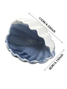 1pc Decorative Ceramic Jewelry Tray, Seashell, Starfish Shaped Trinket Dish, Ceramic Ring Earring Holder, Ocean Theme Decor Dish For Rings, Earrings, Necklaces, Bracelets, Watches, Keys, Bathroom, Bedroom, Office Accessories, Home Decor