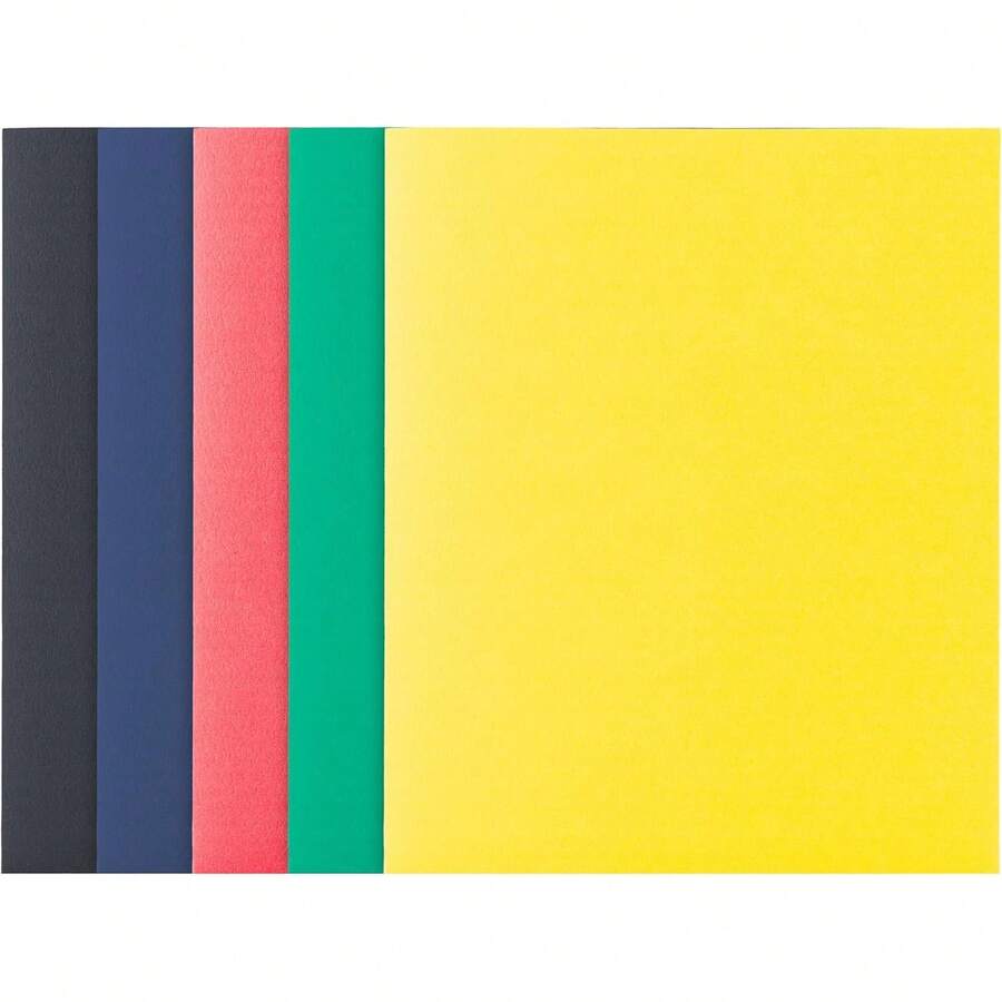 Hilroy Twin Pocket Portfolios, 9.5 X 11.75, 4-Pack, Box Of 50, Assorted Colours (06049) - Black - View 1