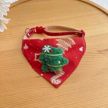 25 件圣诞新款宠物头巾项圈，可爱猫咪圣诞配饰，狗狗红色驯鹿围巾 - 彩色 - 查看 11