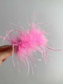 1个优雅黑色羽毛发夹，甜美少女ins风派对发饰，时尚发饰夹爪发夹发卡，学生用品，大学，发饰，头部饰品，女士发饰 - 黑色 - 查看 10