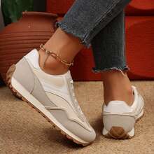 Spring Autumn Outdoor Office Work Sport Sneakers For Women Low Top Comfortable Casual Running Breathable Classic Walking Trainers Chunky Shoes Tennis Shoes Sneakers Shoes - 米色 - 查看 1