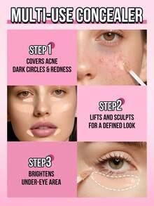 MISSLYN Concealer, Concealing Liquid, Evens Skin Tone, Containing Light Reflecting Pigments And Moisturizing Complex, Multi-Purpose Concealer, Lightweight Texture, High Coverage, Long-Lasting Hydration, Brightens Complexion, Creamy Texture, Waterproof, Long-Lasting Makeup - #4 - View 6